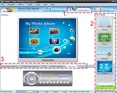 Photo DVD Maker output options for making Blu-ray slideshows