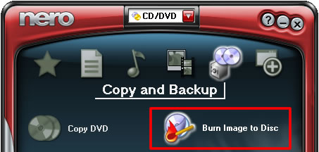 Burn disc image of slideshow DVD to disc